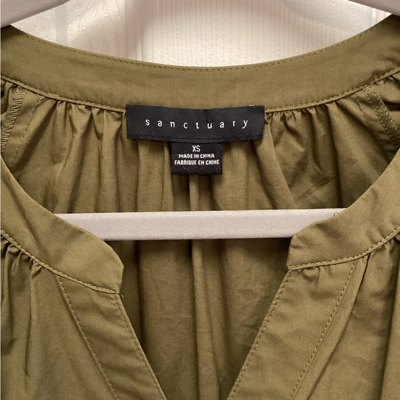 Sanctuary Button Babydoll Mini Dress Olive Size XS - Picture 4 of 10